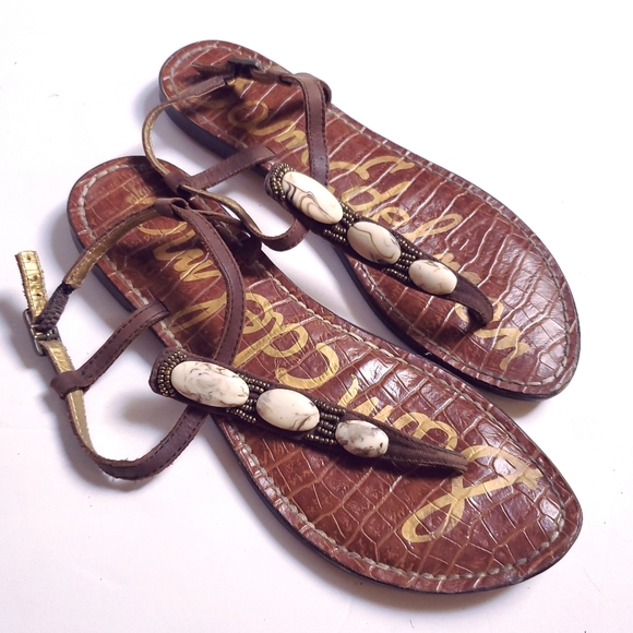 SAM EDELMAN SHELL THONG SANDALS SIZE 8 - Picture 2 of 8